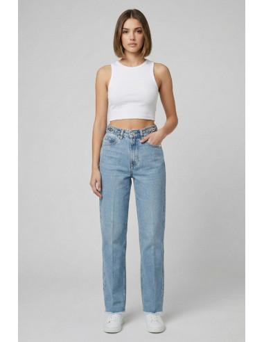 John Richmond jeans straight leg fit in denim di cotone Shipern uwp26130jeg8 [86f4a9cb]