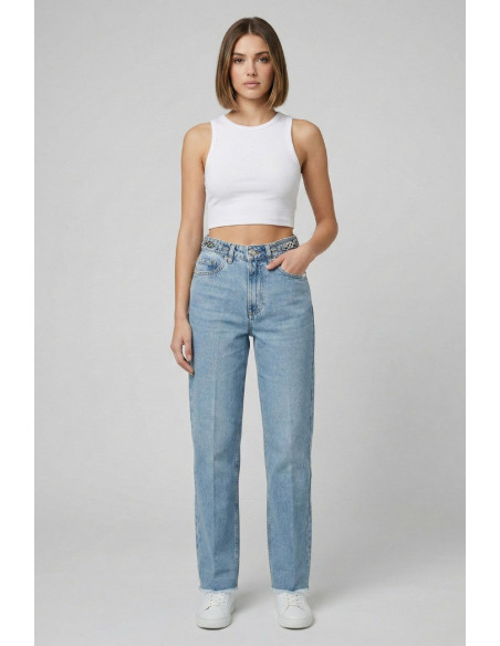 John Richmond jeans straight leg fit in denim di cotone Shipern uwp26130jeg8 [86f4a9cb]