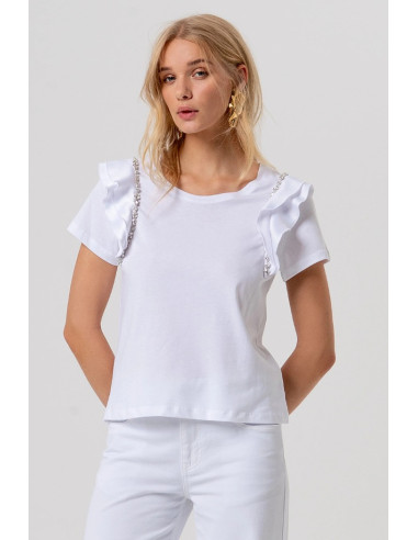 Fracomina t-shirt regular in jersey con applicazioni fr26st3039j40001 [3892d53e]