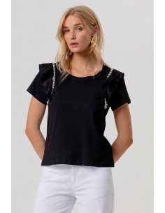 Fracomina t-shirt regular in jersey con applicazioni fr26st3039j40001 [6553267f]