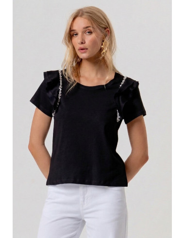 Fracomina t-shirt regular in jersey con applicazioni fr26st3039j40001 [6553267f]