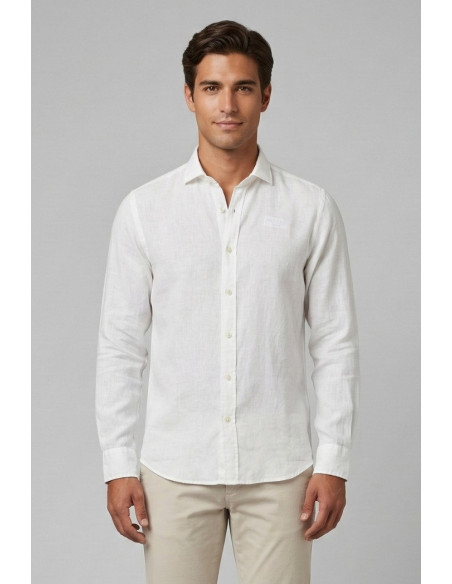 Roy Roger's camicia in lino Pierce RRU431P4220569 [00a4bff4]