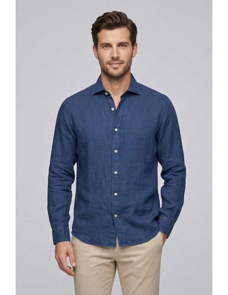 Roy Roger's camicia in lino Pierce RRU431P4220569 [9bba05f2]