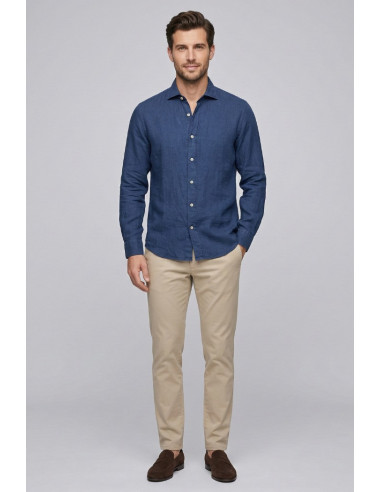 Roy Roger's camicia in lino Pierce RRU431P4220569 [f58187fb]