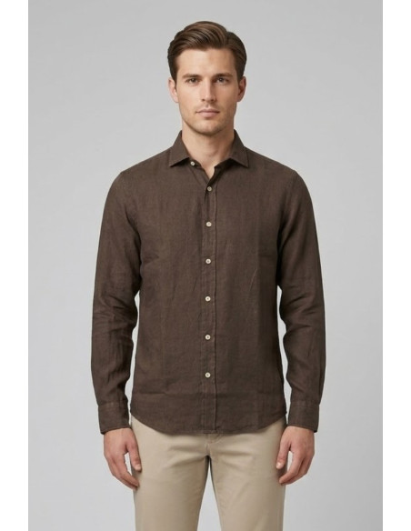 Roy Roger's camicia in lino Pierce RRU431P4220569 [59a6121f]