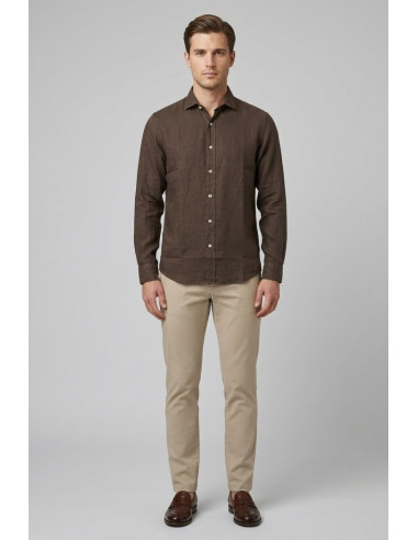 Roy Roger's camicia in lino Pierce RRU431P4220569 [379d9016]