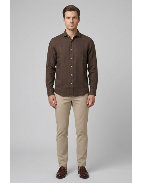 Roy Roger's camicia in lino Pierce RRU431P4220569 [379d9016]