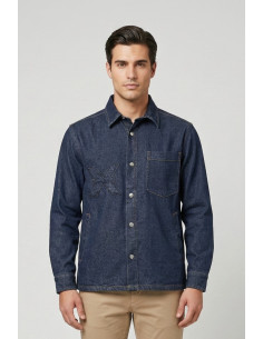 John Richmond overshirt in denim di cotone Seitenga ump26218caog [0b336290]