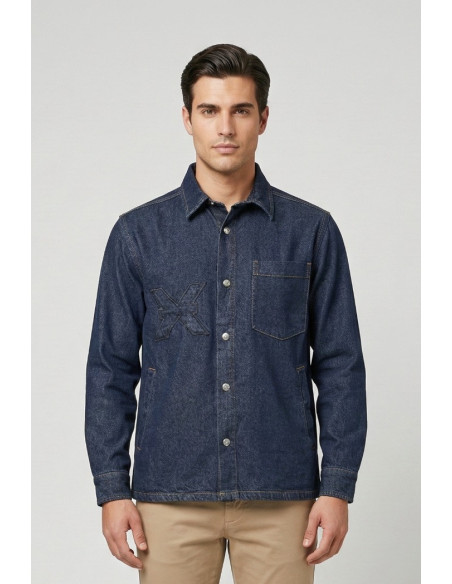 John Richmond overshirt in denim di cotone Seitenga ump26218caog [0b336290]
