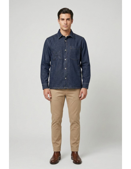 John Richmond overshirt in denim di cotone Seitenga ump26218caog [6508e099]