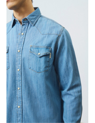 Roy Roger's camicia Martin Cobalt Stone rru400cg343162 [c6dd45b9]