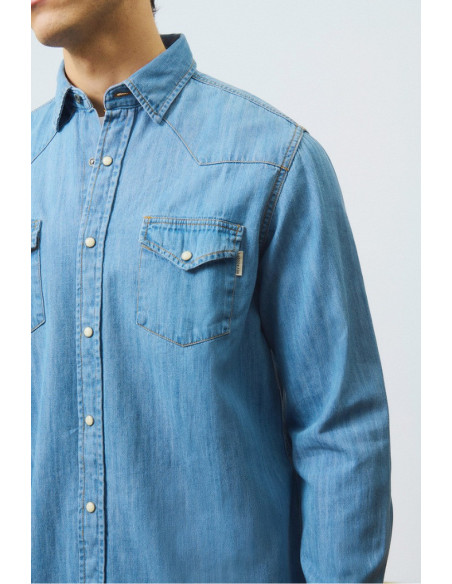 Roy Roger's camicia Martin Cobalt Stone rru400cg343162 [c6dd45b9]