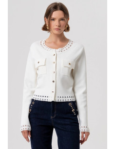 Fracomina cardigan regular con inserti in pizzo fr26st8010k52401 [61e89fb4]
