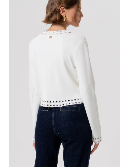 Fracomina cardigan regular con inserti in pizzo fr26st8010k52401 [0fd31dbd]