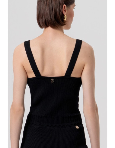 Fracomina top slim senza maniche in maglia fr26st4007k41601 [fa355355]