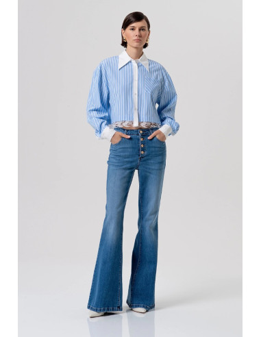 Fracomina camicia over a righe fr26st6007w827n8 [0f397bd7]