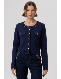 Fracomina cardigan regular con inserti in pizzo fr26st8010k52401 [8c356e7f]