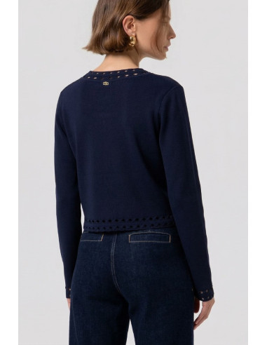 Fracomina cardigan regular con inserti in pizzo fr26st8010k52401 [e20eec76]