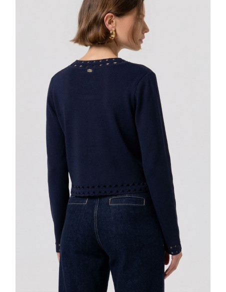 Fracomina cardigan regular con inserti in pizzo fr26st8010k52401 [e20eec76]