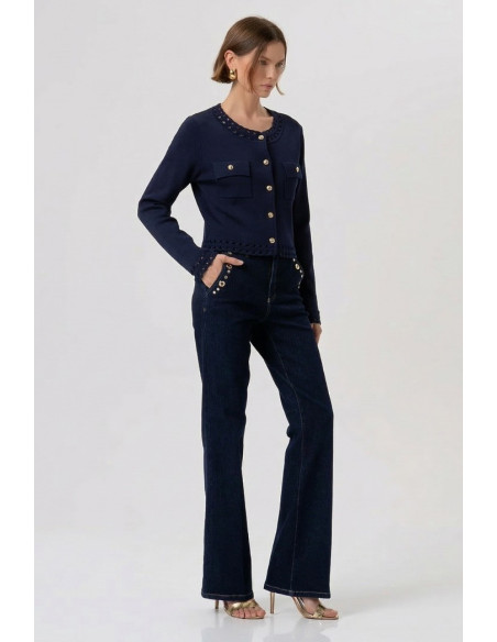 Fracomina cardigan regular con inserti in pizzo fr26st8010k52401 [e75eab68]