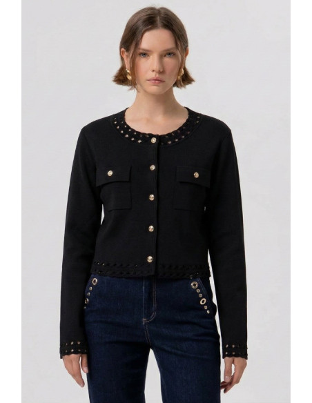 Fracomina cardigan regular con inserti in pizzo fr26st8010k52401 [3c296cf5]