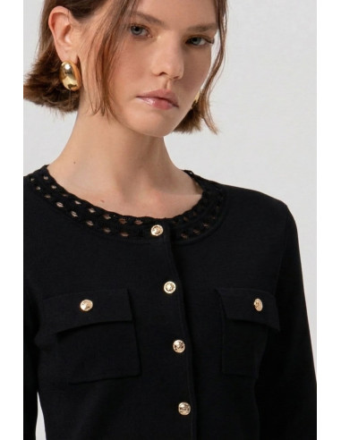 Fracomina cardigan regular con inserti in pizzo fr26st8010k52401 [e50f2ff8]
