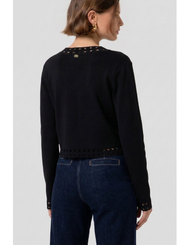 Fracomina cardigan regular con inserti in pizzo fr26st8010k52401 [5212eefc]