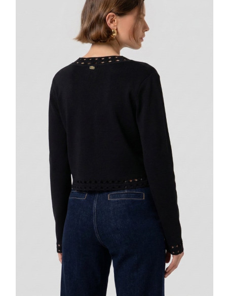 Fracomina cardigan regular con inserti in pizzo fr26st8010k52401 [5212eefc]