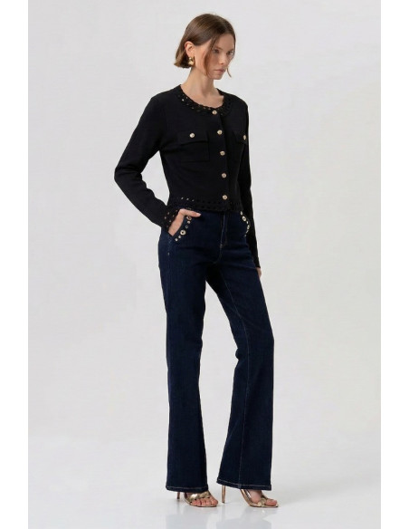 Fracomina cardigan regular con inserti in pizzo fr26st8010k52401 [5742a9e2]