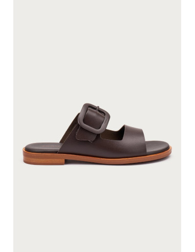 Frau ciabatta in pelle con fibbia in tono 85M3 [fd5f9461]