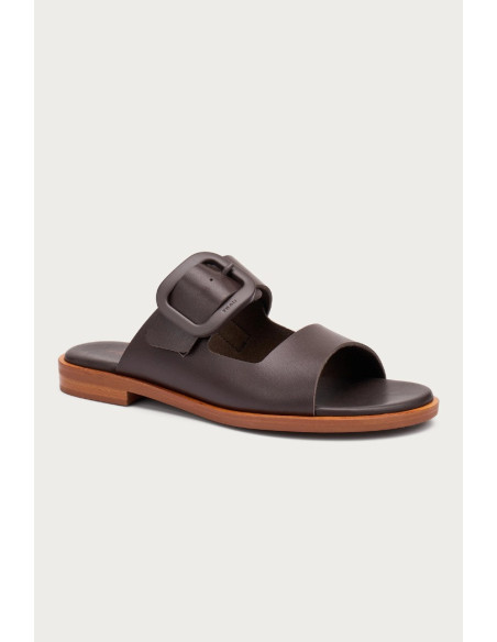 Frau ciabatta in pelle con fibbia in tono 85M3 [2479d76c]