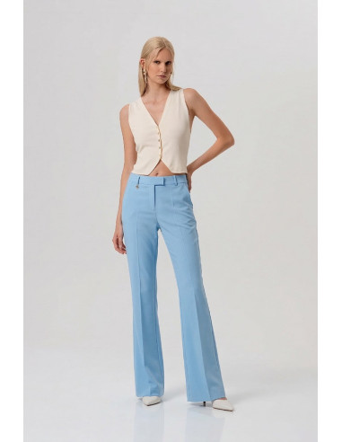 Fracomina pantaloni sartoriali flare con dettaglio logo metallico fr26sva004w42901 [0c706681]