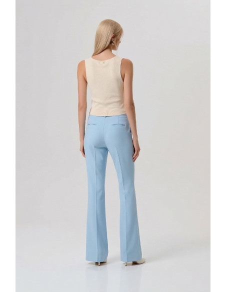 Fracomina pantaloni sartoriali flare con dettaglio logo metallico fr26sva004w42901 [624be488]
