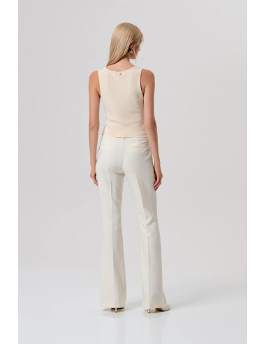 Fracomina pantaloni sartoriali flare con dettaglio logo metallico fr26sva004w42901 [b366e518]