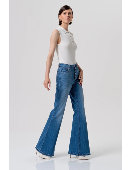 Fracomina jeans bootcut in denim con lavaggio medio fr26sva013d40902 [459180c0]