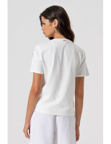 Fracomina t-shirt regular in jersey con applicazioni gioiello fs26st3005j401j9 [4ffec900]