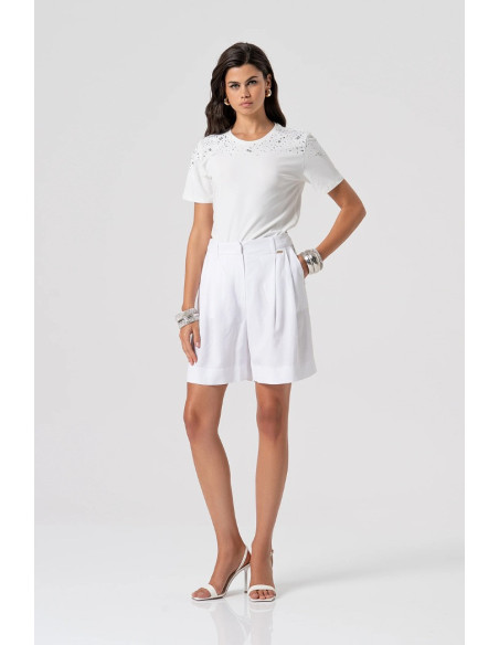 Fracomina t-shirt regular in jersey con applicazioni gioiello fs26st3005j401j9 [4aae8e1e]