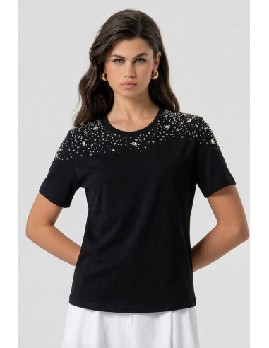 Fracomina t-shirt regular in jersey con applicazioni gioiello fs26st3005j401j9 [0ac7f385]