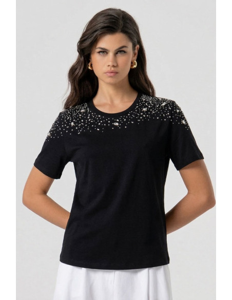Fracomina t-shirt regular in jersey con applicazioni gioiello fs26st3005j401j9 [0ac7f385]