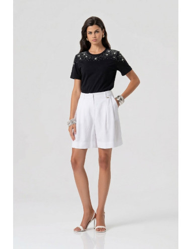 Fracomina t-shirt regular in jersey con applicazioni gioiello fs26st3005j401j9 [61ac3692]