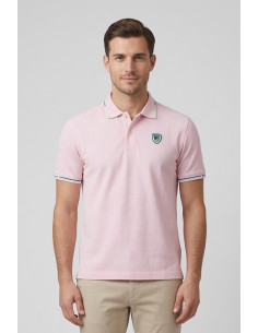Blauer polo in piquet con scudetto Peter 26sblut02296-006801 [d451f1c0]