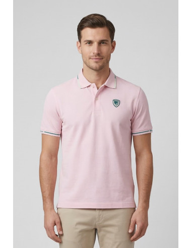 Blauer polo in piquet con scudetto Peter 26sblut02296-006801 [d451f1c0]