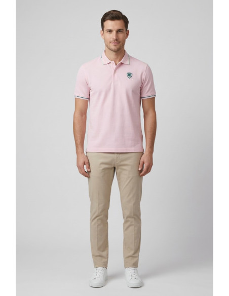 Blauer polo in piquet con scudetto Peter 26sblut02296-006801 [ba6a73c9]