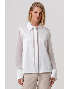 Fracomina camicia regular in mix di tessuti fy26st6041w41201 [ff4f985c]