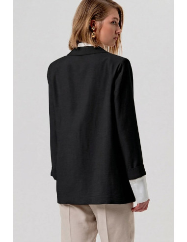 Fracomina blazer aperto regular in raso di viscosa fy26sj3012w83601 [95a186af]