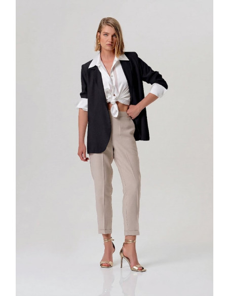 Fracomina blazer aperto regular in raso di viscosa fy26sj3012w83601 [90f1c1b1]