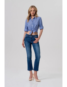 Fracomina jeans cropped effetto push up in denim con lavaggio medio fy26sv8030d40103 [96f4299b]
