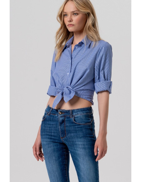 Fracomina jeans cropped effetto push up in denim con lavaggio medio fy26sv8030d40103 [4fd26a96]