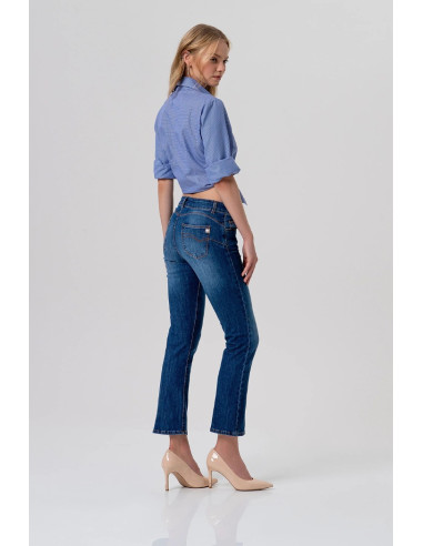 Fracomina jeans cropped effetto push up in denim con lavaggio medio fy26sv8030d40103 [f8cfab92]