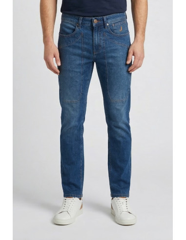 Jeckerson jeans con toppe in denim skinny fit James pe26juppa100james-d143 [e9c1eaac]